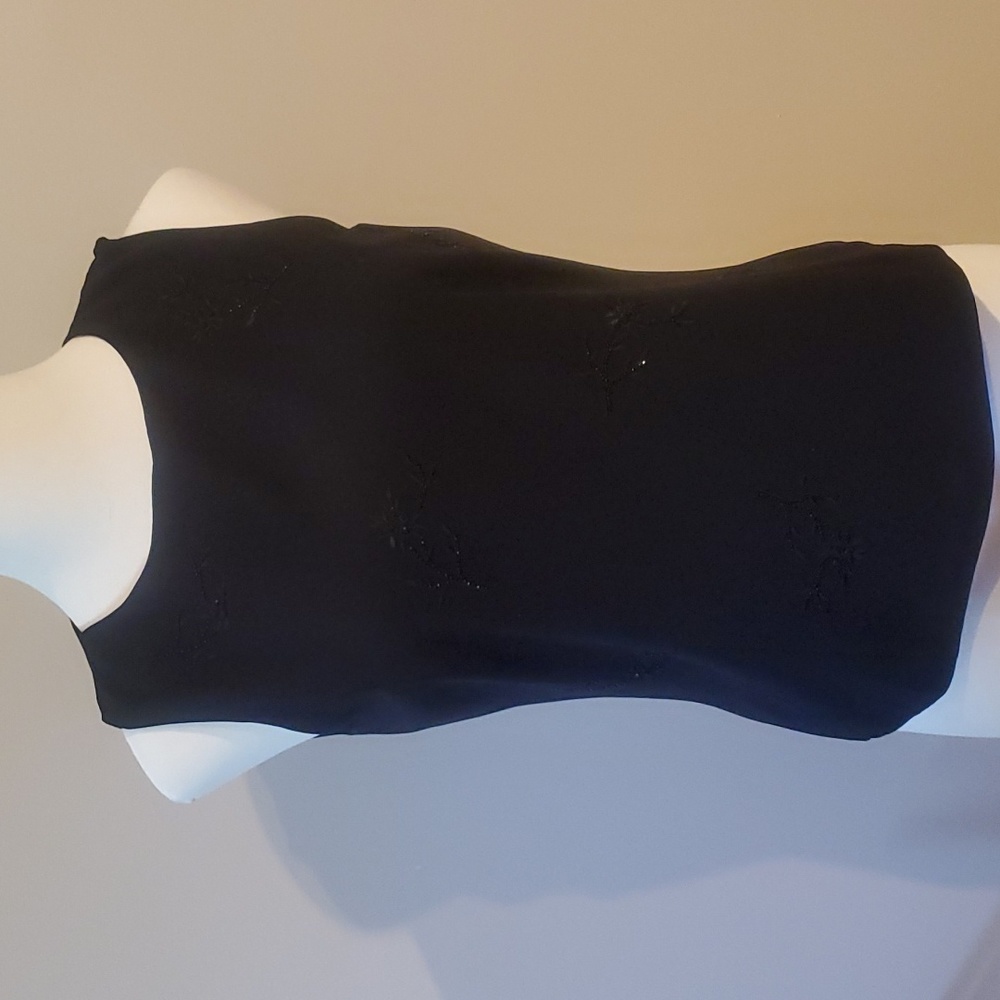 Talbots black sleeveless button up blouse. Size 14.
